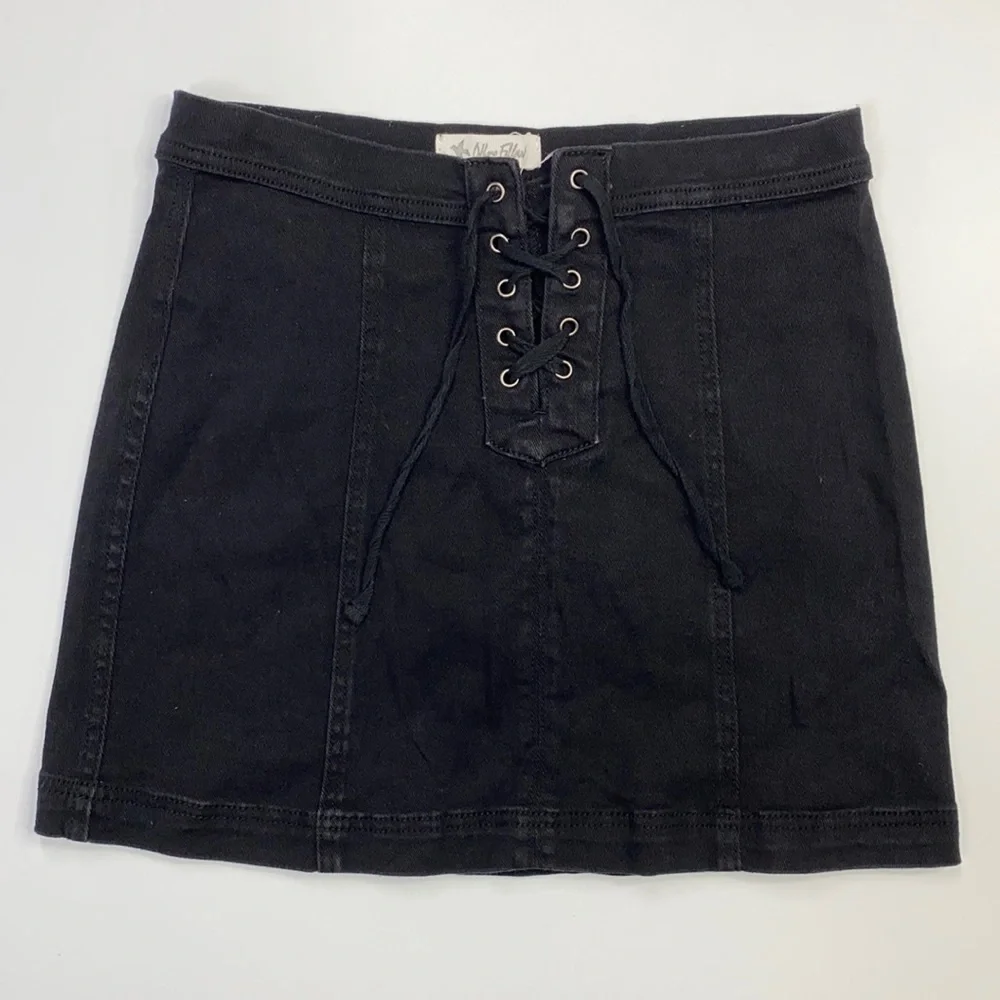 Others Follow Black Lace Up Mini Skirt Size Small